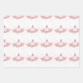  feminine bleek roze parfumestrepen & floraal inpakpapier vel (Voorkant 3)