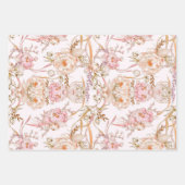  feminine bleek roze parfumestrepen & floraal inpakpapier vel (Voorkant)