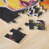 Feminine Blue Butterfly Abstract Kunstschilder Legpuzzel (Zijkant)