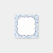 Feminine Blue Floral Pattern, Blank Post-it® Notes (Voorkant)