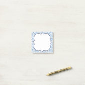 Feminine Blue Floral Pattern, Blank Post-it® Notes (Op bureau)