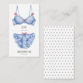 Feminine Blue Lingerie-kaart Informatiekaartje (Voorkant / Achterkant)
