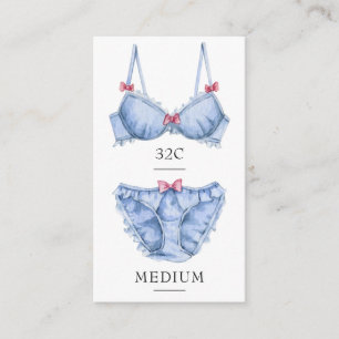 Feminine Blue Lingerie-kaart Informatiekaartje