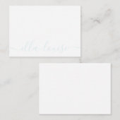 Feminine Blue Script Name Notitiekaartje (Voorkant / Achterkant)