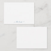 Feminine Blue Script Name Notitiekaartje (Voorkant / Achterkant)