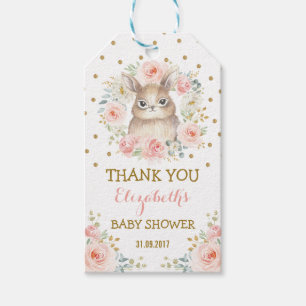 Feminine Blush Gold Bunny Baby shower Favors Cadeaulabel