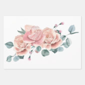 Feminine Blush Pink and White Waterverf Floral Inpakpapier Vel (Voorkant 3)