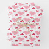 Feminine Blush Pink and White Waterverf harten Inpakpapier Vel (In situ)