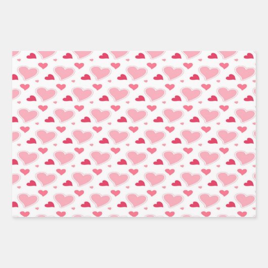 Feminine Blush Pink and White Waterverf harten Inpakpapier Vel (Voorkant)