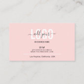 Feminine Blush Pink Beauty Salon Lash Spa Logo Afsprakenkaartje (Achterkant)