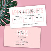 Feminine Blush Pink Beauty Salon Lash Spa Logo Afsprakenkaartje