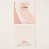 Feminine Blush Pink Boho Sun die Kaart voor beelds (Voorkant /achterkant)