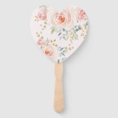 Feminine Blush Pink Floral Bridal Wedding Shower Handwaaier (Achterkant)