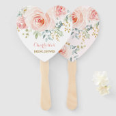 Feminine Blush Pink Floral Bridal Wedding Shower Handwaaier (Voorkant en achterkant)