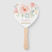 Feminine Blush Pink Floral Bridal Wedding Shower Handwaaier (Voorkant)