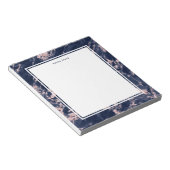 Feminine Blush Pink Glitter Navy Blue Marble Name Notitieblok (Schuin)