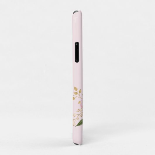 Feminine Blush Pink Gold Botanical Florence Monogr Case-Mate iPhone Case (Achterkant/rechts)