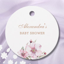 Feminine Blush Pink Roses Baby shower Bedankt