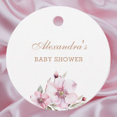 Feminine Blush Pink Roses Baby shower Bedankt Bedankjes Labels
