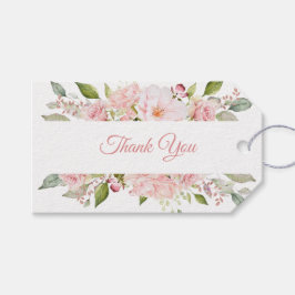 Feminine Blush Pink Waterverf Bouquet Gift Label Cadeaulabel