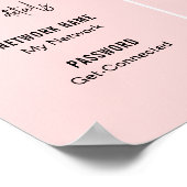 Feminine Blush Pink WIFI Password Scan QR Code Poster (Hoek)