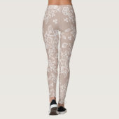 Feminine Blush & White Trendy Lace Yoga Leggings (Achterkant)