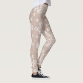 Feminine Blush & White Trendy Lace Yoga Leggings (Rechts)