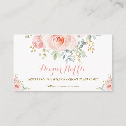 Feminine Boho Blush Floral roze Baby shower Informatiekaartje (Voorkant)