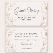 Feminine Botanical Beauty Microblading Visitekaartje
