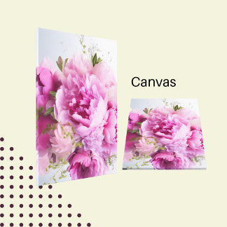 Feminine Bouquet Pink Peonies Floral Canvas Afdruk