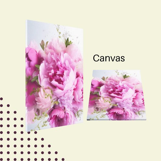 Feminine Bouquet Pink Peonies Floral Canvas Afdruk