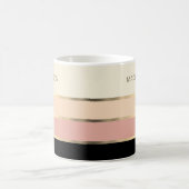 Feminine, brede stripes Gold monogram Koffiemok (Center)
