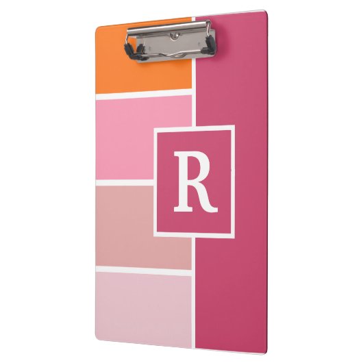 Feminine-brede stroken met monogram klembord (Links)