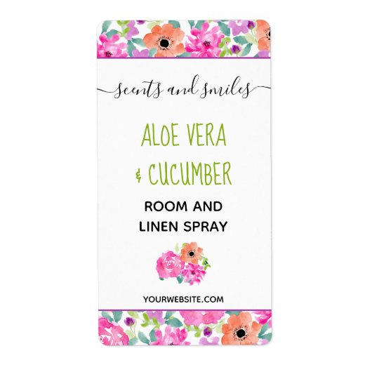 Feminine Business Brand Floral Product Label (Voorkant)
