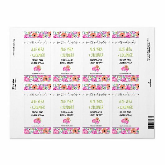 Feminine Business Brand Floral Product Label (Full Sheet)