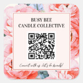 Feminine Business QR Code Package Sticker (Voorkant)