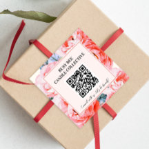 Feminine Business QR Code Package Sticker