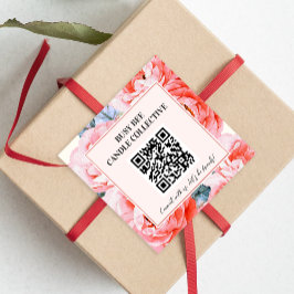 Feminine Business QR Code Package Sticker