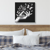 Feminine Butterfly Illustration Minimalist Aesthet Canvas Afdruk (Insitu (Slaapkamer))
