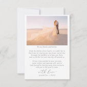 Feminine Calligrafie Full Bleed Photo Weddenschap Bedankkaart (Achterkant)