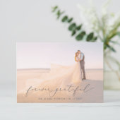 Feminine Calligrafie Full Bleed Photo Wedding dan Bedankkaart (Staand voorkant)