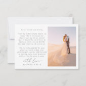 Feminine Calligrafie Full Bleed Photo Wedding dan Bedankkaart (Achterkant)