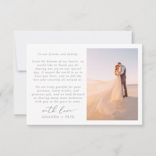 Feminine Calligrafie Full Bleed Photo Wedding dan Bedankkaart (Achterkant)