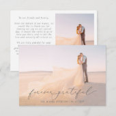 Feminine Calligrafie Full Bleed Photo Wedding dan Bedankkaart (Voorkant / Achterkant)