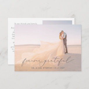 Feminine Calligrafie Full Bleed Photo Wedding dan Bedankkaart