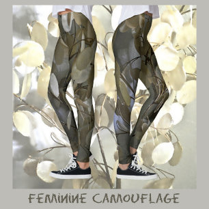 Feminine Camouflage Gray en Groen Leggings