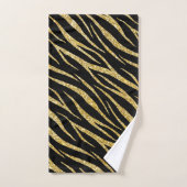 Feminine Chic Luxury Black Gold Classy Zebra Print Bad Handdoek (Handdoek)
