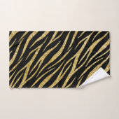 Feminine Chic Luxury Black Gold Classy Zebra Print Bad Handdoek (Handdoek)