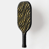 Feminine Chic Luxury Black Gold Classy Zebra Print Pickleball Paddle (Links)