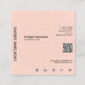 Feminine & Chic | Perzik en grijs Aanbevelingskaartje (Achterkant)